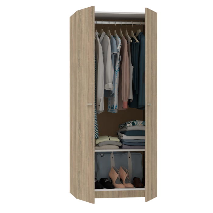 MUEBLES PITARCH Armario 2 Puertas Tibet Roble Cambrian