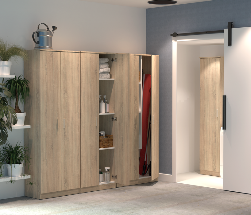 MUEBLES PITARCH Armario Multiusos Escobero Roble Cambrian