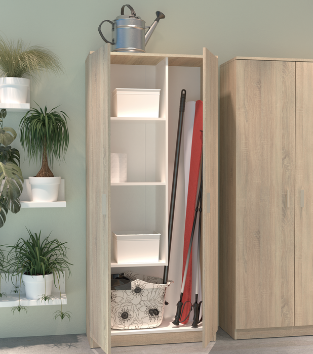 MUEBLES PITARCH Armario Multiusos Escobero Roble Cambrian