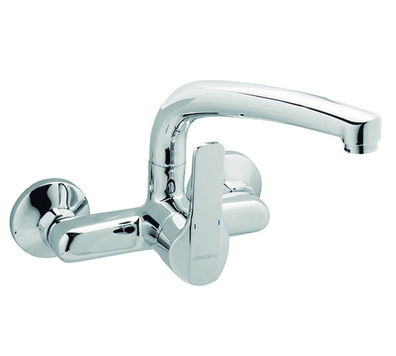 GENEBRE 61190 28 45 66 K8 Grifo Monomando Fregadero Mural 15Cm Caño Corto