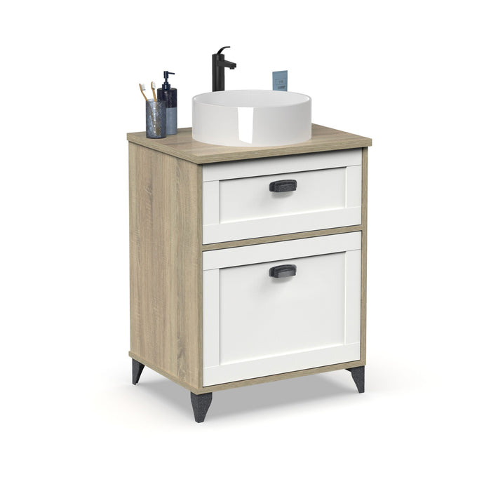 MUEBLES PITARCH Mueble de Lavabo Toscana 60 Roble Cambrian/Blanco