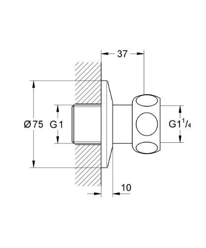 GROHE 12 417 000 Lahr Racor Recto Entrada para 35089