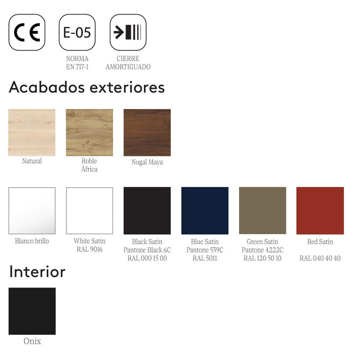 SALGAR NOJA 910 Mueble de Baño con Lavabo 2 Cajones 1 Puerta Derecha Color Rojo Satinado