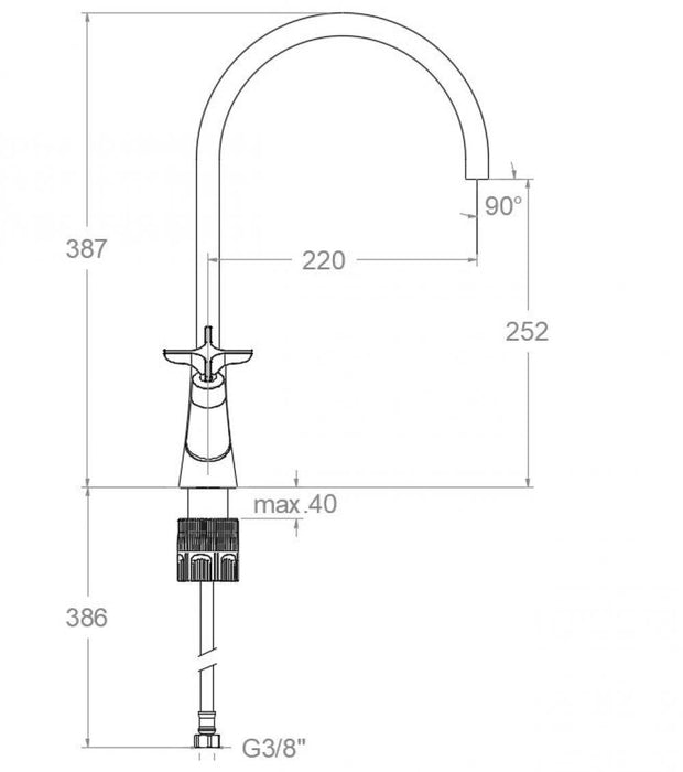 RAMONSOLER 910601OC ADAGIO Grifo Bimando de Fregadero Caño Giratorio 220mm Oro Cepillado
