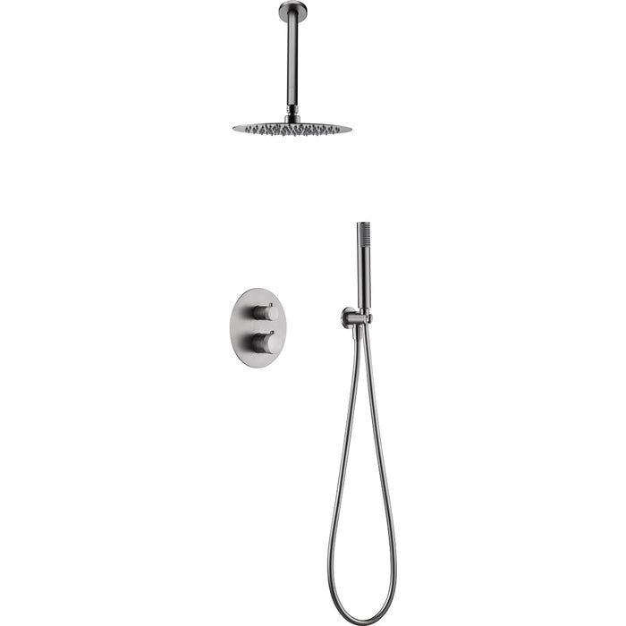 IMEX GTQ038/NQ TOP Conjunto de Ducha Empotrado Termostático Níquel Cepillado