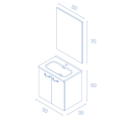 AMIZUVA 127015 HONE Conjunto Mueble Mini Blanco Brillo