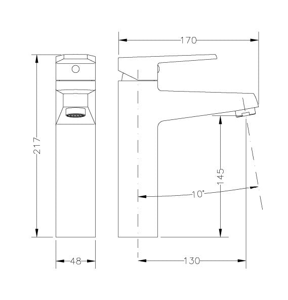 GENEBRE 64134 16 45 66 KLIP Grifo Monomando Lavabo Medio Alto Cromo