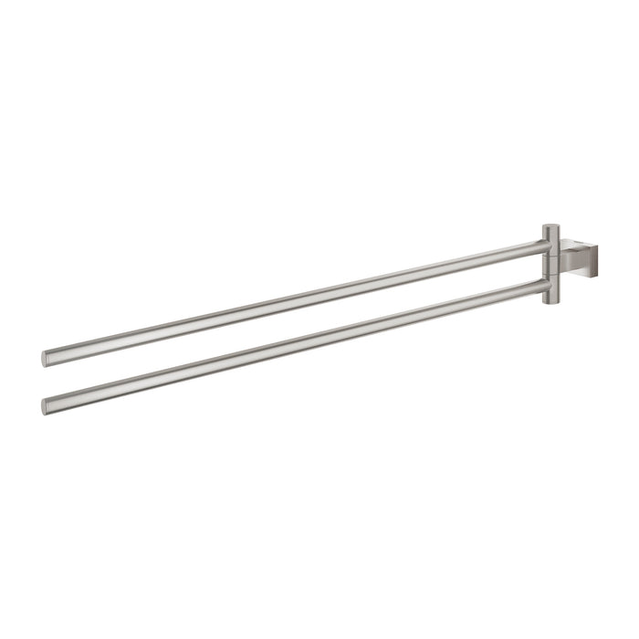 GROHE 40 624 DC1 ESSENTIALS CUBE Toallero Doble 44 Giratorio Supersteel