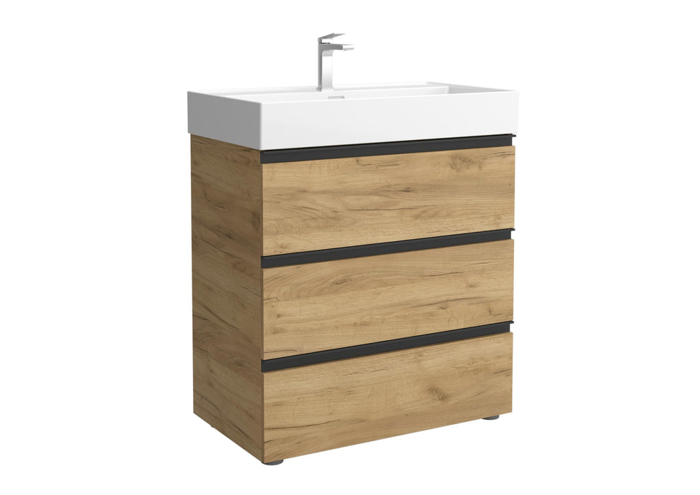 SALGAR BEQUIA METAL Mueble 3C Lavabo Veneto Roble