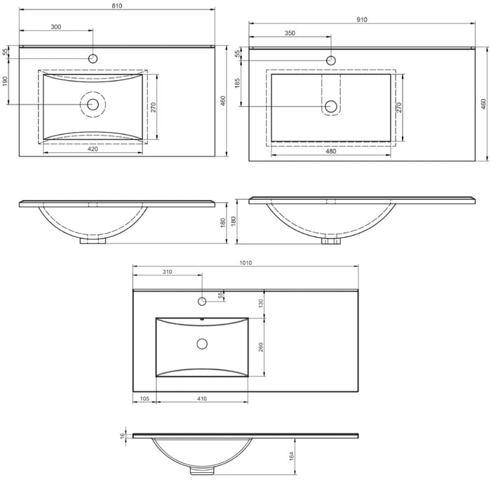 VISOBATH BOX Conjunto Mueble de Baño Izquierda 2C+1P Suspendido Blanco Nieve Brillo