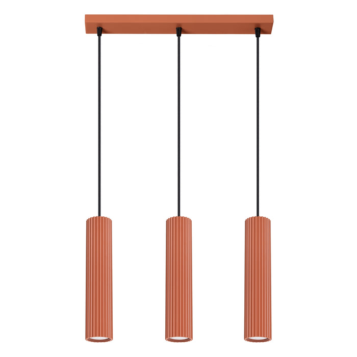 SOLLUX SL.1632 KARBON Lámpara Colgante 3l Rojo Ocre