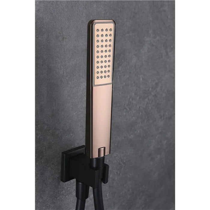 IMEX BDC032-6NOR SUECIA Conjunto de Ducha Empotrado Monomando Negro Oro Rosa