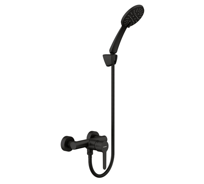 GENEBRE 65110 19 41 66 OSLO Grifo Monomando Ducha con Equipo de Ducha Negro
