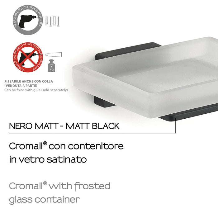 GEDY 44111400200 ATENA Jabonera Negro Mate