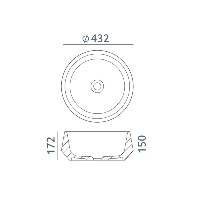 ACQUABELLA 53022960 VENET CIRCLE XL Lavabo Sobre Encimera Blanco Mate