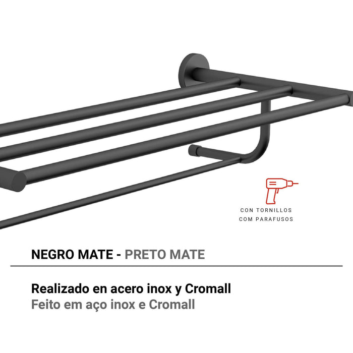 GEDY FE351400000 FELCE Estante Para Toallas Negro Mate