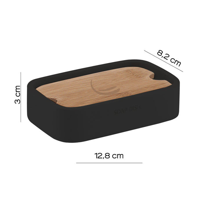 GEDY 13111400000 NINFEA Jabonera Negro-Bambú