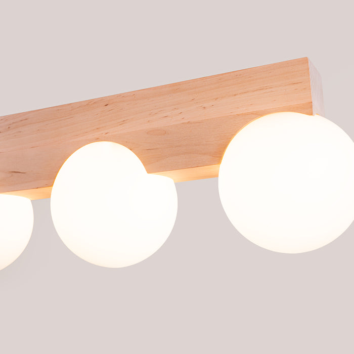 SOLLUX SL.1684 Lámpara de techo BULBO 3 madera natural madera natural/blanco