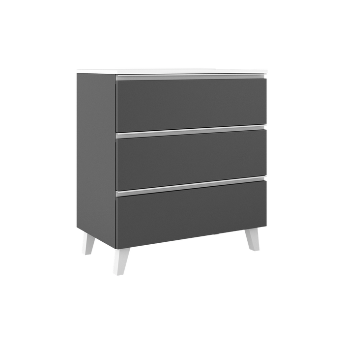 VISOBATH GRANADA Mueble de Baño con Lavabo 3 Cajones Color Ceniza Tirador Blanco