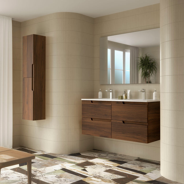 SALGAR 113494 VIMA Mueble+Lavabo+Espejo 120 Color Nogal Maya