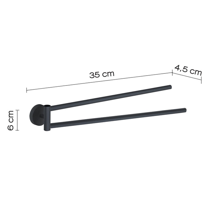 GEDY 23231400200 EROS Toallero Doble Negro Mate