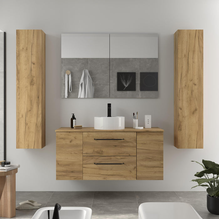 SALGAR 116107 MORAI PLUS Mueble de Baño 1 poza Porcelana 120cm Roble