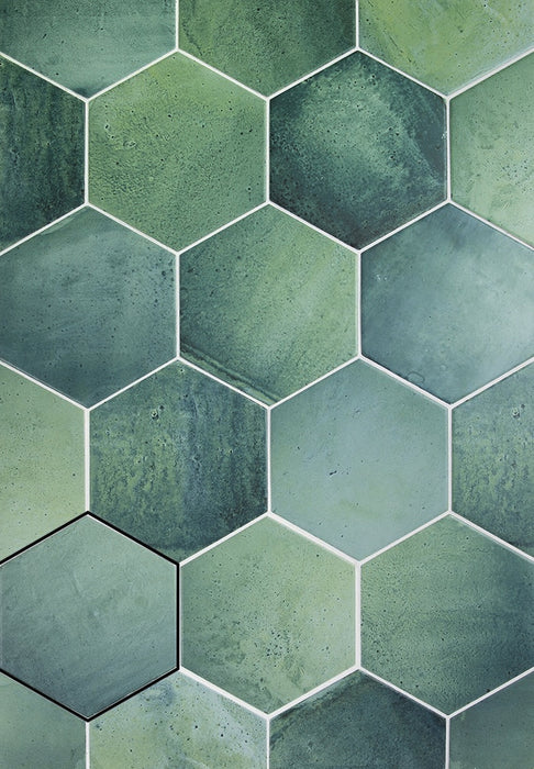 APE A041026 SINTRA HEXA EMERALD GREEN 13,9x16 Azulejo Esmaltado