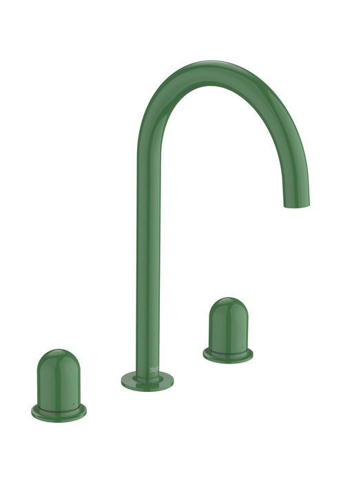 ROCA A5A3V3FP20 NU Grifo Bimando Lavabo con Manetas de Repisa Maneta Dome Verde Menta