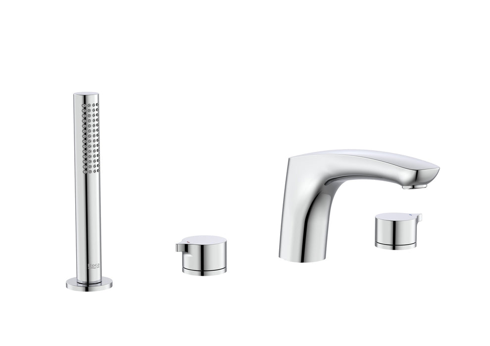 ROCA A5A093AC00 INSIGNIA Grifo Bimando de Repisa para Baño-Ducha con Caño Central y Equipo de Ducha Cromo