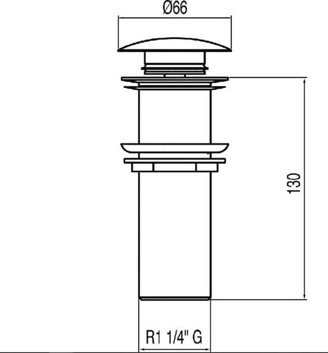 TRES 13454030 Válvula Lavabo sin rebosadero Tapón Ø 66 mm