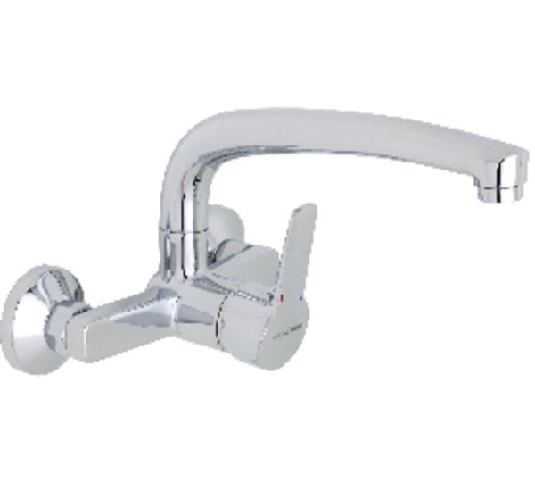 GENEBRE 61192 41 45 66 BASIK Monomando Fregadero Mural 15 Cm Cromo