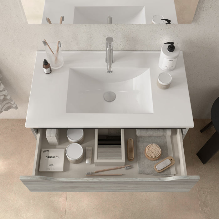 BATHME TRIO Mueble de Baño con Lavabo 3 Cajones Color Roble Estela