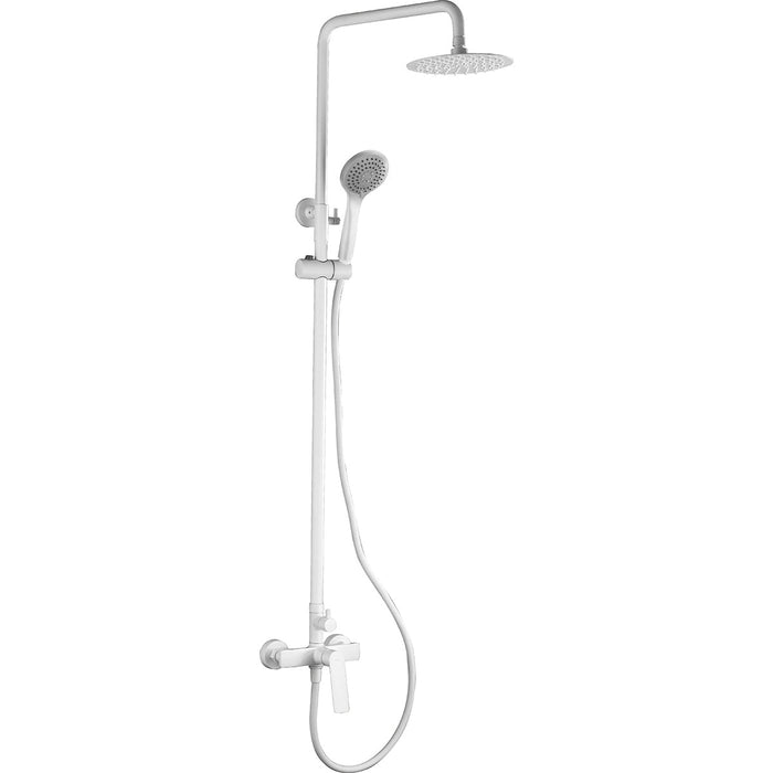IMEX BDX023/BL LUXOR Grifo Monomando Conjunto de Ducha Telescópico Blanco Mate