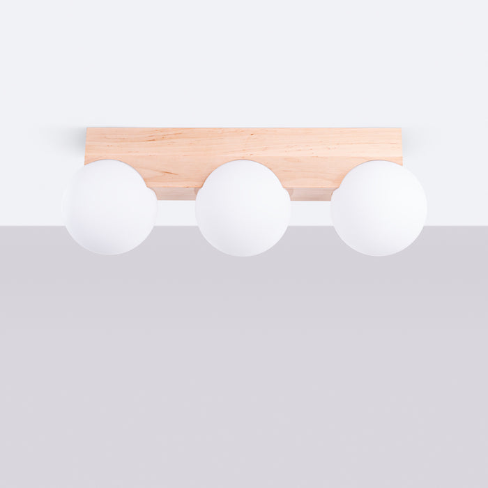 SOLLUX SL.1684 Lámpara de techo BULBO 3 madera natural madera natural/blanco