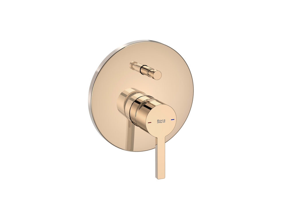 ROCA A5A0B96RG0 NAIA Grifo Monomando Empotrable para Baño-Ducha con Inversor Automático Oro Rosa