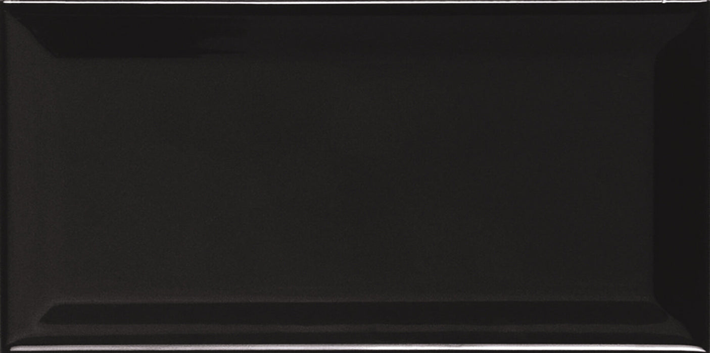 APE 4084096691 METRO Biselado Negro Brillo 10X20 Pasta Roja