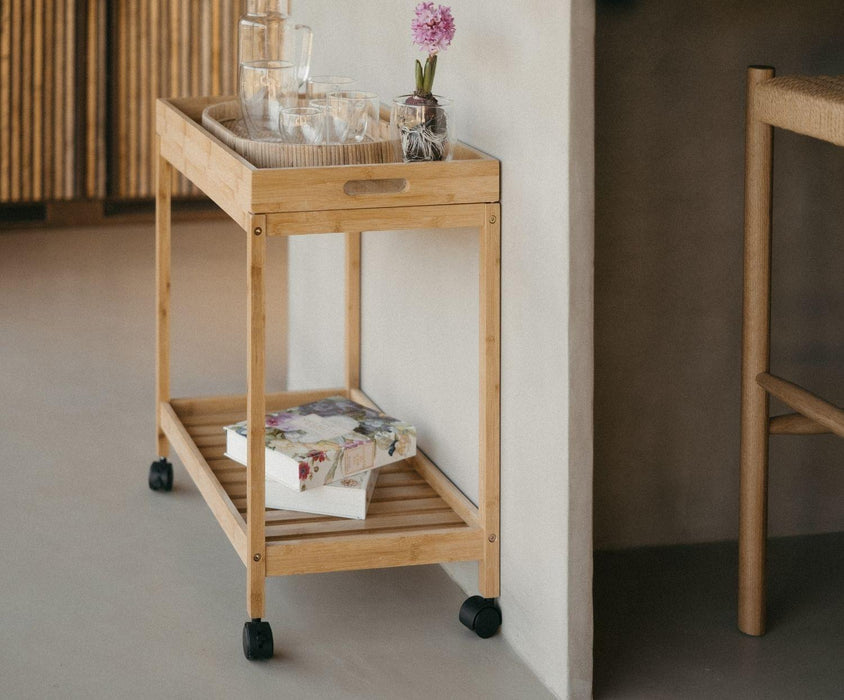ANDREA HOUSE CC22005 Carro 2 Estante Bambú 55x34x63 CM