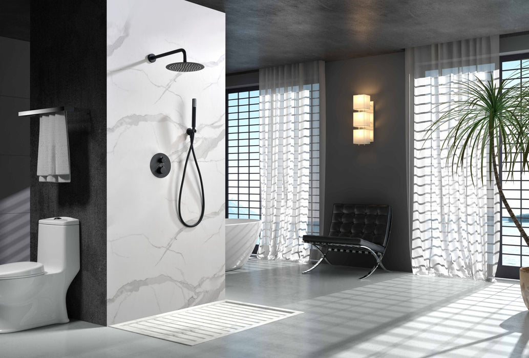 IMEX GTM039/NG MONZA Conjunto Grifo Ducha Termostático Empotrado Negro Mate