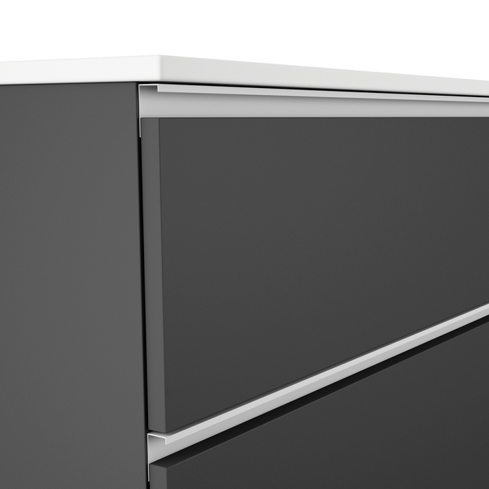 VISOBATH GRANADA Conjunto Mueble de Baño Completo 3 Cajones Color Ceniza Tirador Blanco