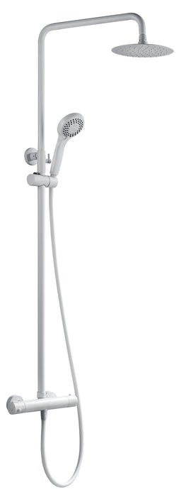 IMEX BTK017/BL KENT Grifo Termostático Conjunto de Ducha Telescópico Blanco Mate