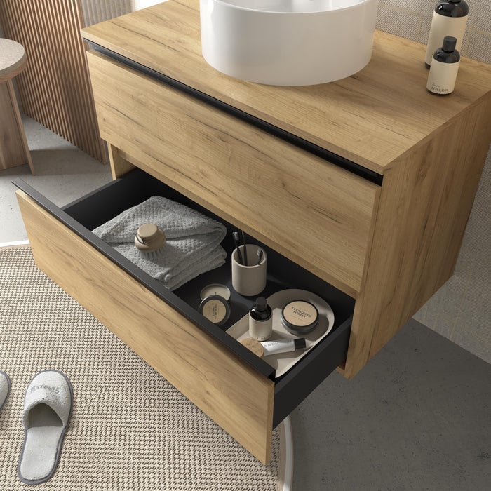 SALGAR 115975 BEQUIA METAL Mueble de Baño 120cm Roble