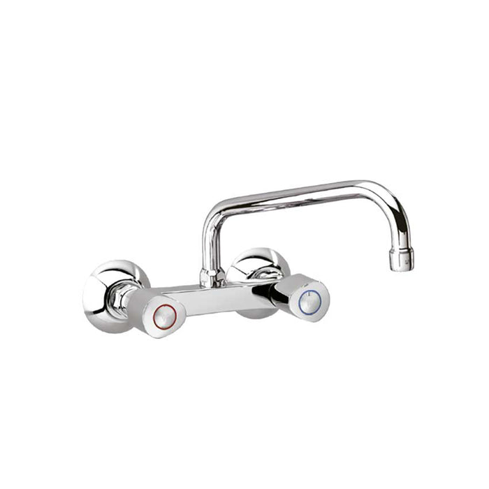 RAMONSOLER 7009CAI30E4 ECO Grifo Bimando Fregadero Mural Caño Largo Giratorio Cromo