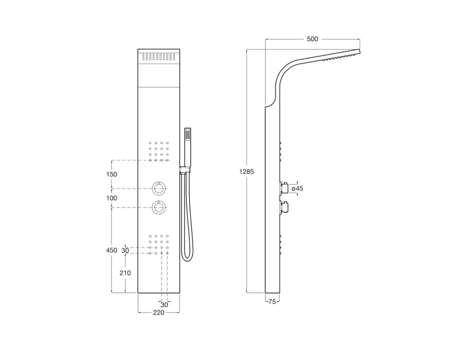 ROCA A5A9A8BC00 ESSENTIAL Columna Hidromasaje Termostática