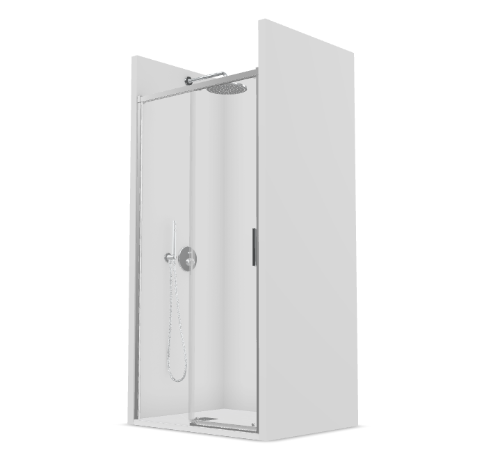 PROFILTEK SA-310 SALMA Mampara Corredera 1F+1C Perfil Plata Alto Brillo Transparente