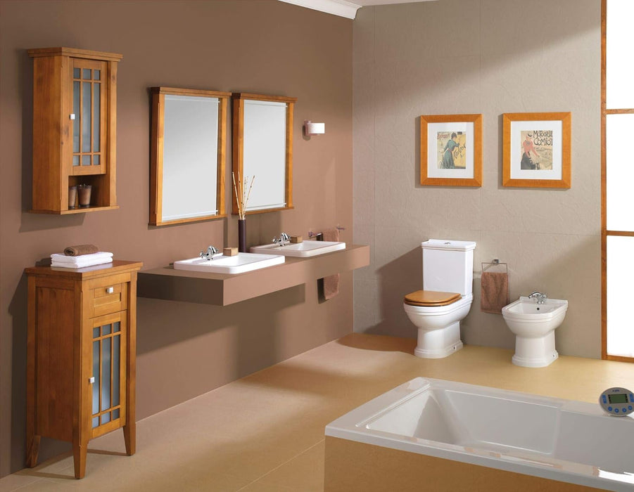 GALA G5161185 NOBLE Tapa WC Caída Amortiguada Madera Maciza Color Nogal Claro