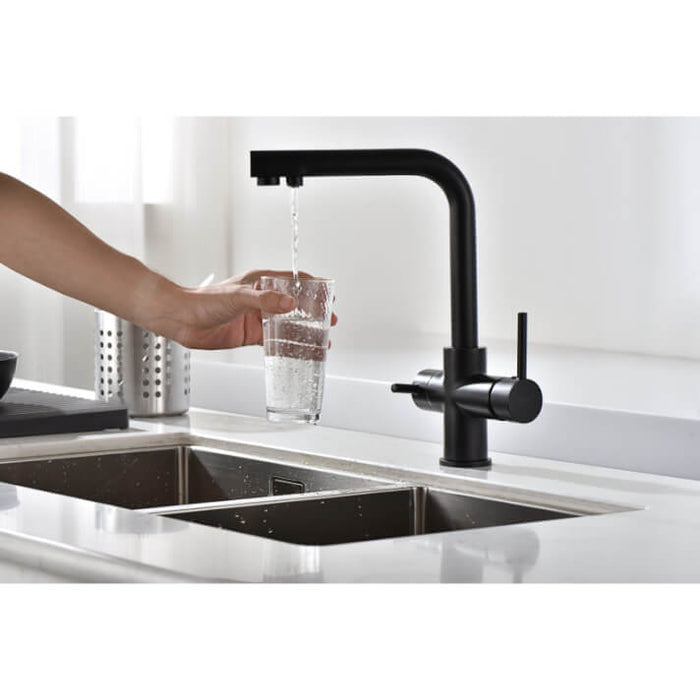 IMEX GOS004/NG MARSELLA Grifo de Cocina Negro Mate Para Osmosis Cromo