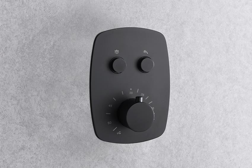 IMEX GPH035/NG HIDRA Conjunto de Ducha Empotrado Termostático Negro Mate