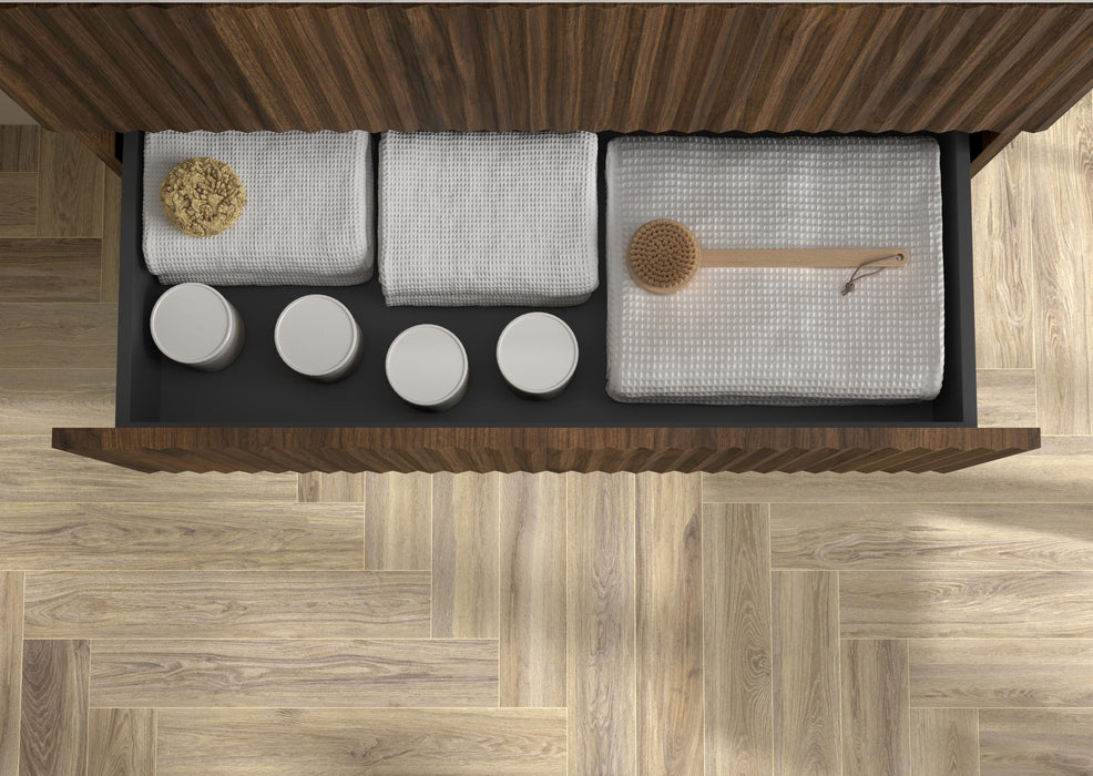 SALGAR 121755 KIRA Mueble+Lavabo VILNA 160cm Nogal