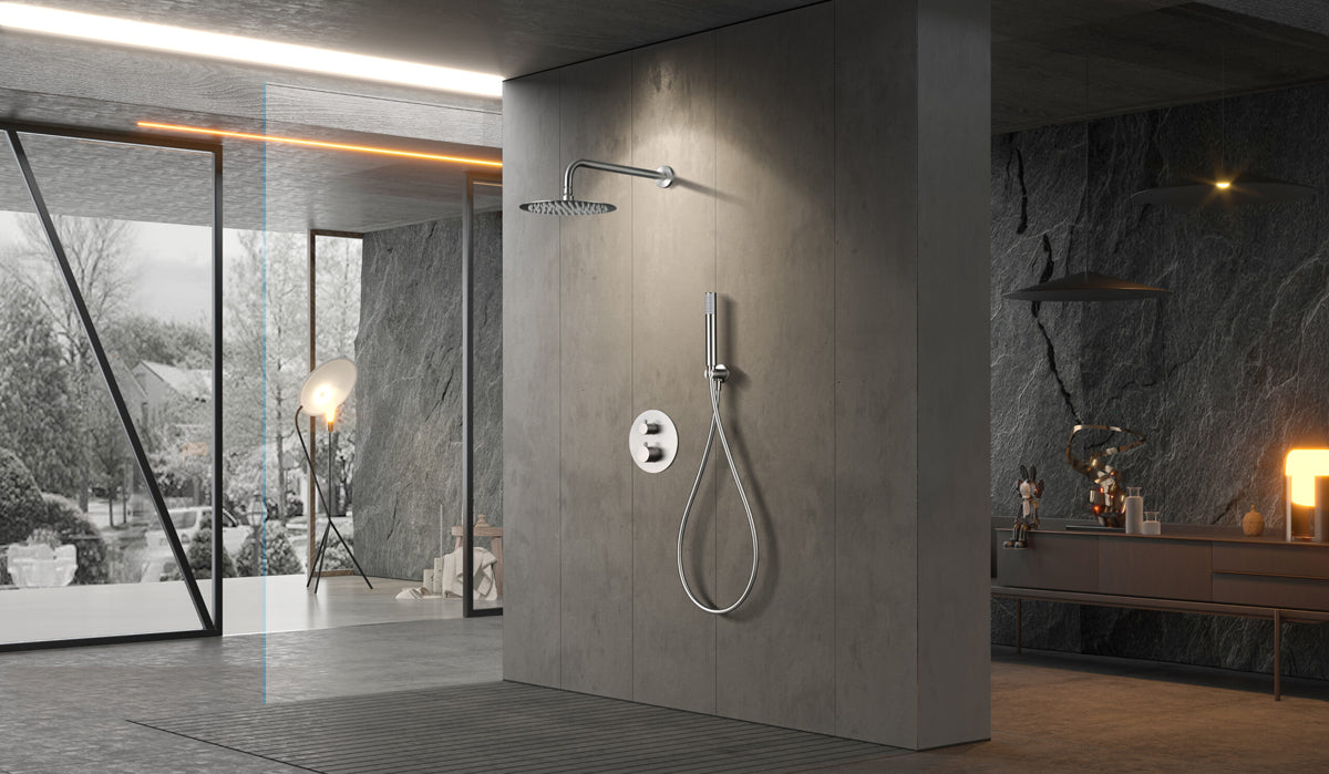 IMEX GTM039/NQ MONZA Grifo Termostático Ducha Empotrado Color Níquel Cepillado