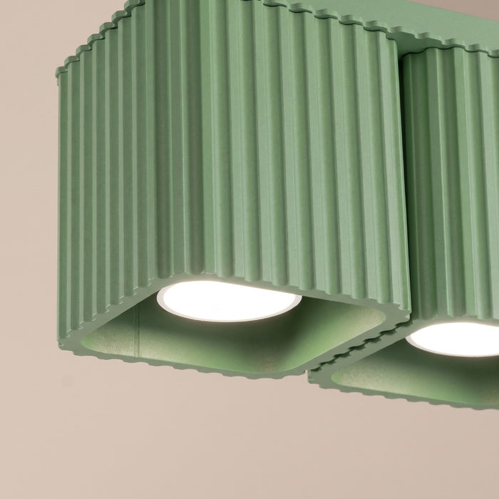 SOLLUX SL.3114 Lámpara De Techo Riff 2 Verde Salvia Gu10